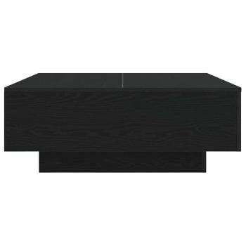 Couchtisch mit LED-Lichtern Schwarz Eiche 80x80x31 cm