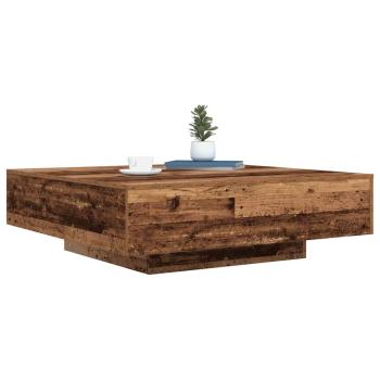 Couchtisch mit LED-Lichtern Alte Holz 100x100x31 cm