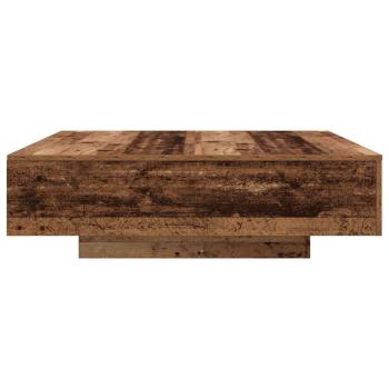 Couchtisch mit LED-Lichtern Alte Holz 100x100x31 cm