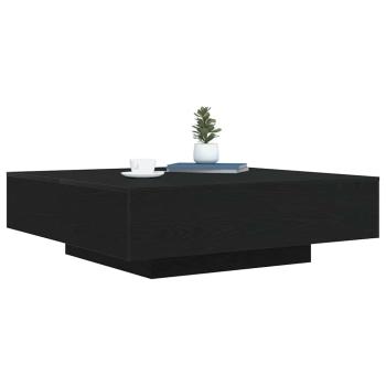Couchtisch mit LED-Lichtern Schwarz Eiche 100x100x31 cm