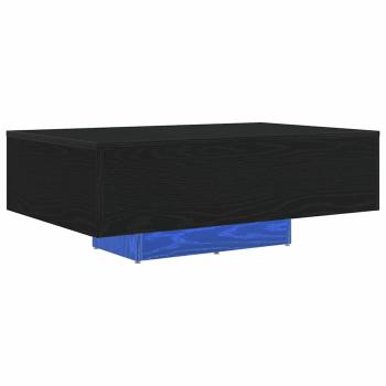 Couchtisch mit LED-Lichtern Schwarz Eiche 85x55x31 cm