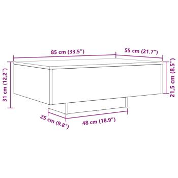Schwarz Eichen-Optik 85 x 55 x 31 cm Holzwerkstoff