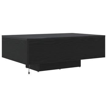Couchtisch mit LED-Lichtern Schwarz Eiche 85x55x31 cm