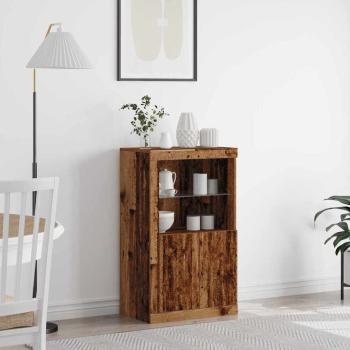 ARDEBO.de - Sideboard mit LED-Lichtern Altholz 60,5x37x100 cm