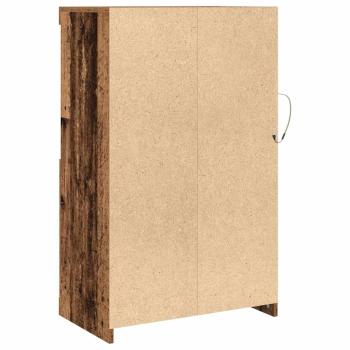 Sideboard mit LED-Lichtern Altholz 60,5x37x100 cm