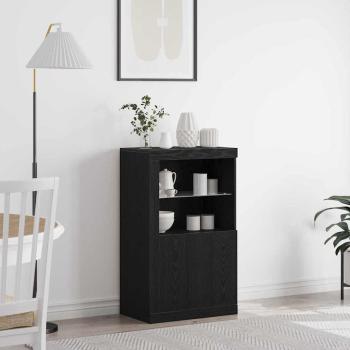 ARDEBO.de - Sideboard mit LED-Lichtern Schwarz Eiche 60,5x37x100 cm