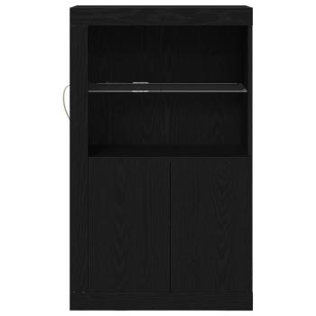 Sideboard mit LED-Lichtern Schwarz Eiche 60,5x37x100 cm