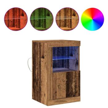 Sideboard mit LED-Lichtern Altes Holz 41x37x67 cm