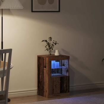 Sideboard mit LED-Lichtern Altes Holz 41x37x67 cm