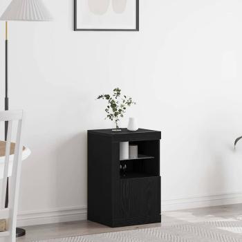 ARDEBO.de - Sideboard mit LED-Lichtern Schwarz Eiche 41x37x67 cm