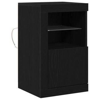Sideboard mit LED-Lichtern Schwarz Eiche 41x37x67 cm