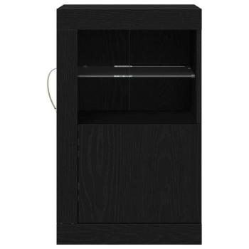 Sideboard mit LED-Lichtern Schwarz Eiche 41x37x67 cm