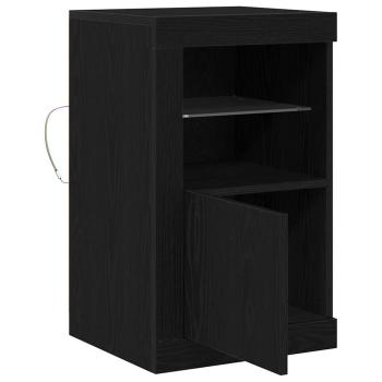 Sideboard mit LED-Lichtern Schwarz Eiche 41x37x67 cm
