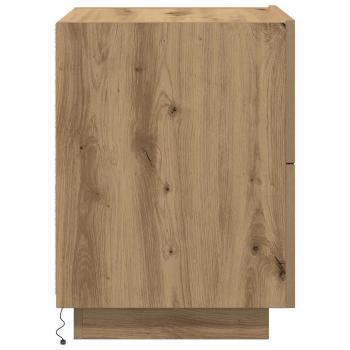 Nachttisch mit LED-Lichtern Artisan Eiche 45x40x55 cm