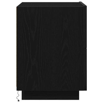 Nachttisch mit LED-Lichtern Schwarze Eiche 45x40x55 cm
