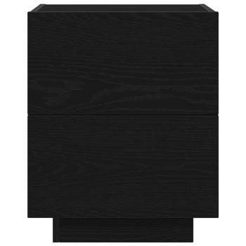 Nachttische mit LED-Lichtern 2 Stück Schwarz Eiche 45x40x55 cm