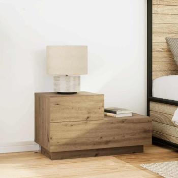 ARDEBO.de - Nachttisch mit LED-Lichtern Artisan Oak 100x36x49 cm