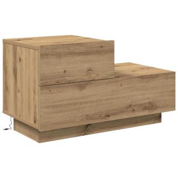Nachttisch mit LED-Lichtern Artisan Oak 100x36x49 cm