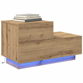 Nachttisch mit LED-Lichtern Artisan Oak 100x36x49 cm
