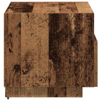 Nachttisch mit LED-Lichtern Alteiche 40x39x37 cm