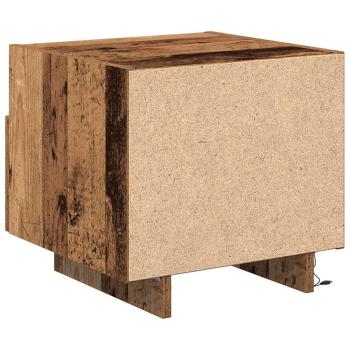 Nachttisch mit LED-Lichtern Alteiche 40x39x37 cm