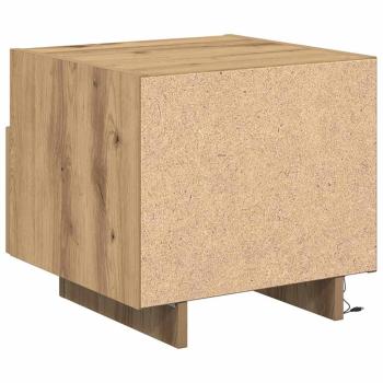 Nachttisch mit LED-Lichtern Artisan Eiche 40x39x37 cm