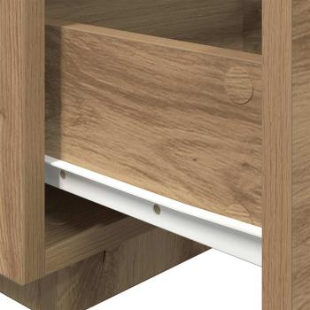 Nachttisch mit LED-Lichtern Artisan Eiche 40x39x37 cm