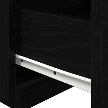 Nachttisch mit LED-Lichtern Schwarz Eiche 40x39x37 cm