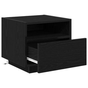 Nachttisch 2 stk. Schwarz Eichen-Optik 40 x 39 x 37 cm