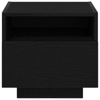 Nachttische mit LED-Lichtern 2 Stück Schwarz Eichenholz 40x39x37 cm