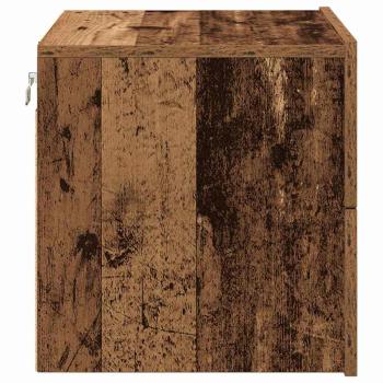 Nachttisch mit LED Wandmontage aus altem Holz 50x39x41 cm