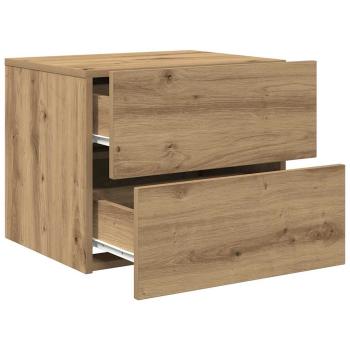 Nachttisch mit LED Wandmontage Artisan Eiche 50x39x41 cm