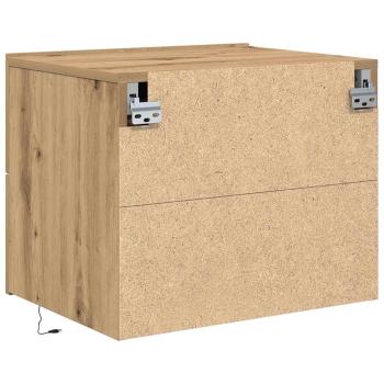 Nachttisch mit LED Wandmontage Artisan Eiche 50x39x41 cm