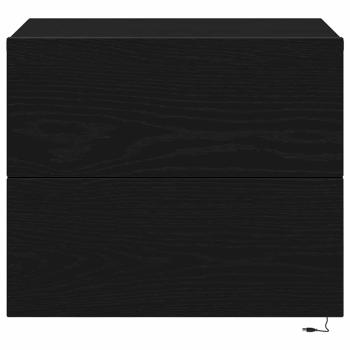 Nachttisch mit LED Wandmontage Schwarze Eiche 50x39x41 cm