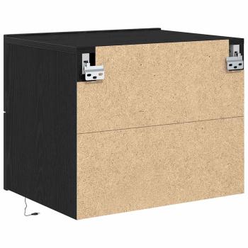 Nachttisch mit LED Wandmontage Schwarze Eiche 50x39x41 cm