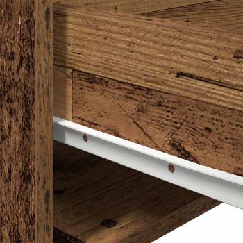 Nachttische mit LED-Lichtern 2 Stück Wandmontiert Altes Holz