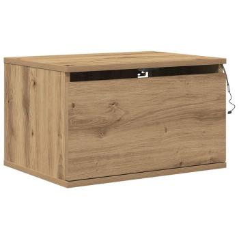 Nachttisch mit LED Wandmontage Artisan Eiche 50x36x30 cm