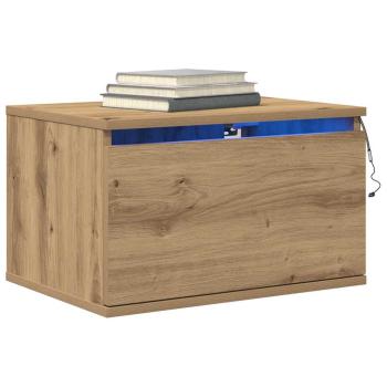 Nachttisch mit LED Wandmontage Artisan Eiche 50x36x30 cm