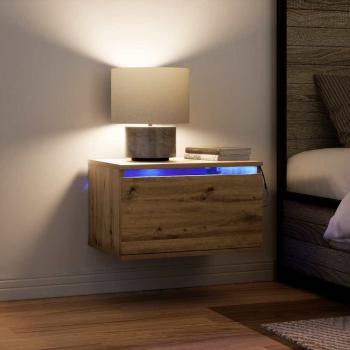 Nachttisch mit LED Wandmontage Artisan Eiche 50x36x30 cm