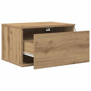 Nachttisch mit LED Wandmontage Artisan Eiche 50x36x30 cm