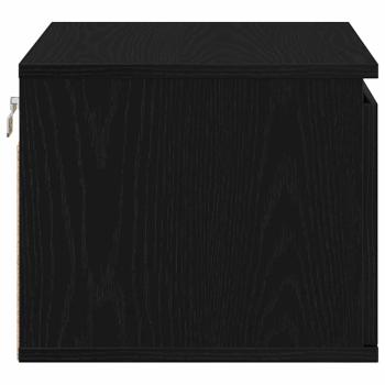 Nachttisch mit LED Wandmontage Schwarze Eiche 50x36x30 cm