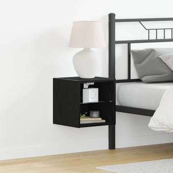 ARDEBO.de - LED TV Schrank Schwarz Eichenoptik 30x28,5x30 cm Holzwerkstoff
