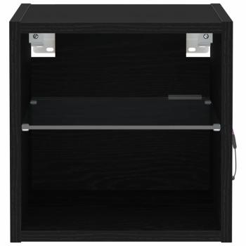 LED TV Schrank Schwarz Eichenoptik 30x28,5x30 cm Holzwerkstoff
