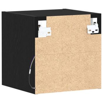 LED TV Schrank Schwarz Eichenoptik 30x28,5x30 cm Holzwerkstoff