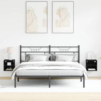 LED TV Schrank 2 Stück Schwarz Eiche 30x28,5x30 cm Holzwerkstoff