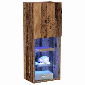 TV-Schrank mit LED-Lichtern Alte Holz 40,5x30x102 cm