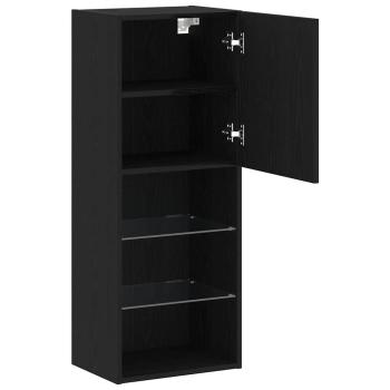 TV-Schrank mit LED-Leuchten Schwarz Eiche 40,5x30x102 cm