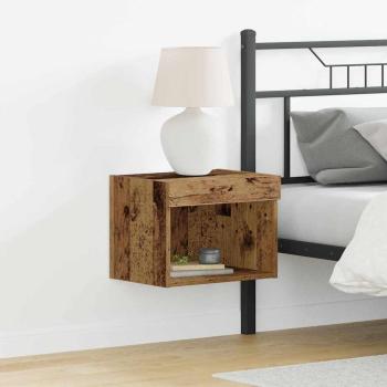 ARDEBO.de - Wandschrank mit LED-Leuchten Altholz 40x30x30 cm