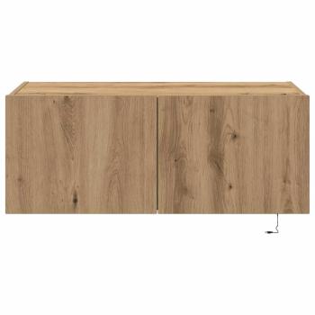 TV-Wandschrank mit LED-Lichtern Artisan Eiche 80x35x31 cm
