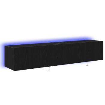TV-Wandschrank 2 stk. Schwarz Eichen-Optik Holzwerkstoff